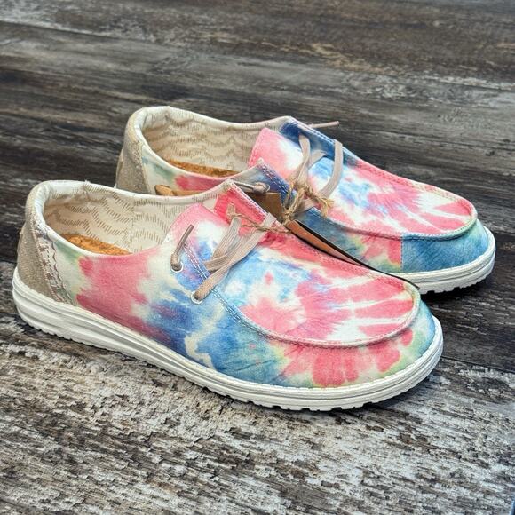Hey Dude Shoes - Hey Dude Womens Wendy Boho Shoe Mandala Tie Dye Slip On Casual Beach Size 9 NWT